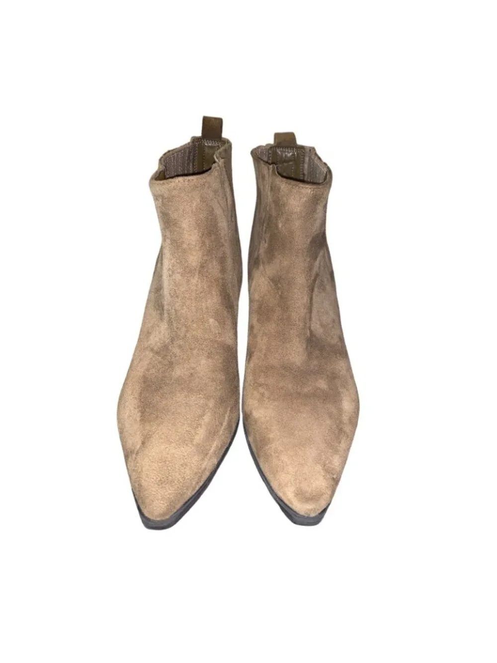 Marc Fisher Boots Womens 8 M Ankle Chelsea Heels Casual Brown Suede Pull On boho